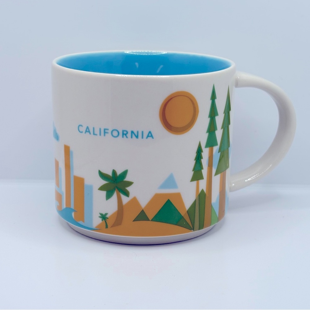Starbucks YAH You Are Here Collection California Mug 2017 white blue VGC